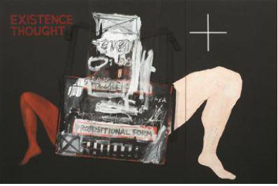 EXISTENCE and THOUGHT, mixed media on wood, 180 x 120cm, 2009~2015.