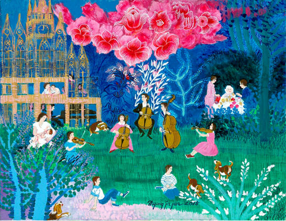 전명자, '자연의 조화'. 캔버스에 오일, 53 x 41cm. 2015.