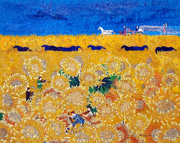 전명자, '자연의 조화'. 캔버스에 오일, 162 x 130cm. 2015.