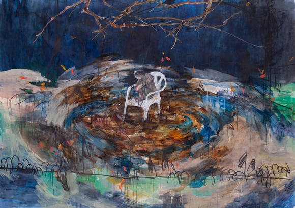 김선영, '나의 소용돌이'. 152 × 210cm, 종이 위에 채색. 2016. (사진 = 신한갤러리 역삼)