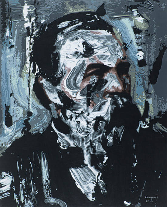 궈웨이, '무제12'. 캔버스에 아크릴, 150 x 120cm. 2014.