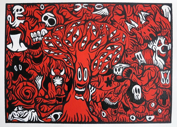 파비엥 베르쉐르, '마이 퍼레이드(My Parade)'. 종이에 아크릴. 65 x 50cm. 2016.