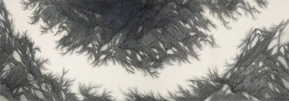 장태영, '서상(瑞祥)'. 한지에 수묵담채, 136 x 390cm. 2016.