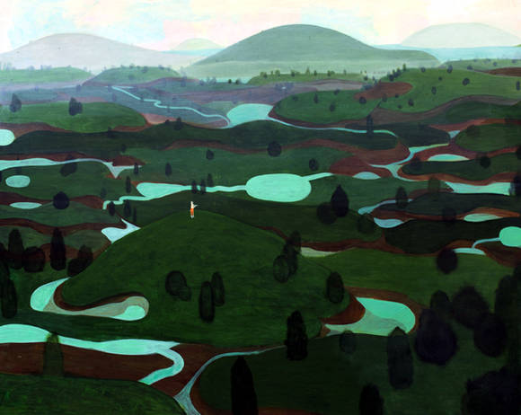 강준석, '섬으로 가는 길'. 캔버스에 아크릴릭, 160 x 130cm. 2016.