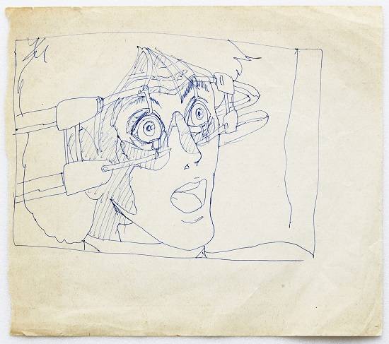 이동기, '고문(Torture)', 종이에 볼펜, 17.5 x 20cm. 2008.