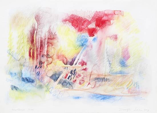 이동기, '상심의 호텔(Heartbreak Hotel)'. 종이에 수채 색연필, 54.5 x 39cm. 2015.