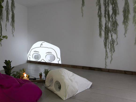 삐에로와 승민C, '마음으로 들여다 보기'. 미디어 설치. 2016.