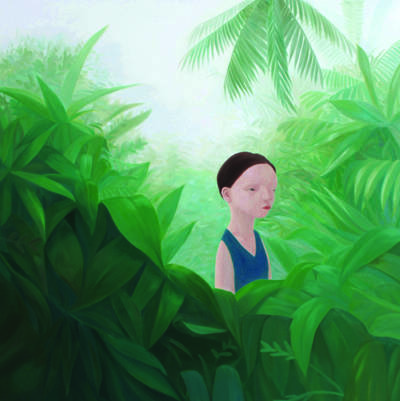 천유경, '가까이 2'. 캔버스에 오일, 112.1 x 112.1cm. 2016.