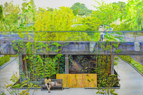 최성석, '생태공원'. 97 x 145.5cm, 리넨에 유채. 2010. (사진 = 윤아르떼)