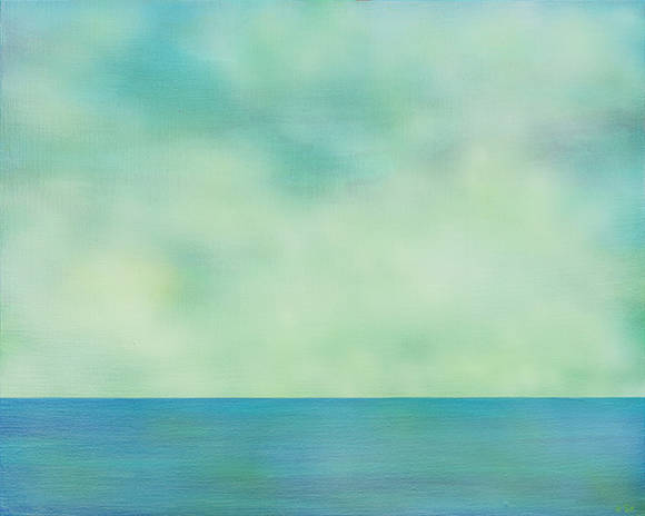 신주호, '심연(心淵)'. 천, 혼합재료, 73 x 91cm. 2016.