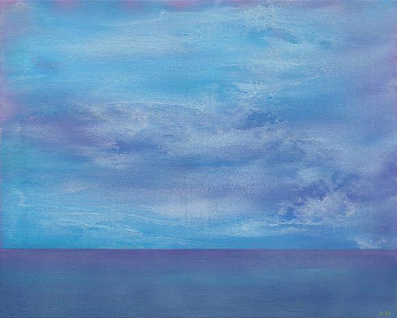 신주호, '심연(心淵)'. 천, 혼합재료, 73 x 91cm. 2016.