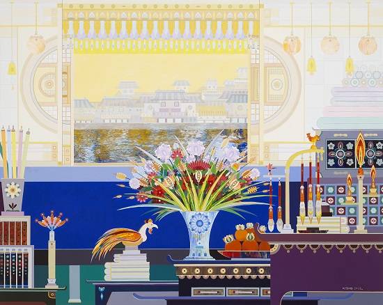 이경자, Re·collection of the Moments(순간의 회상-재구성)'. 캔버스에 오일, 191 x 73cm. 2016.