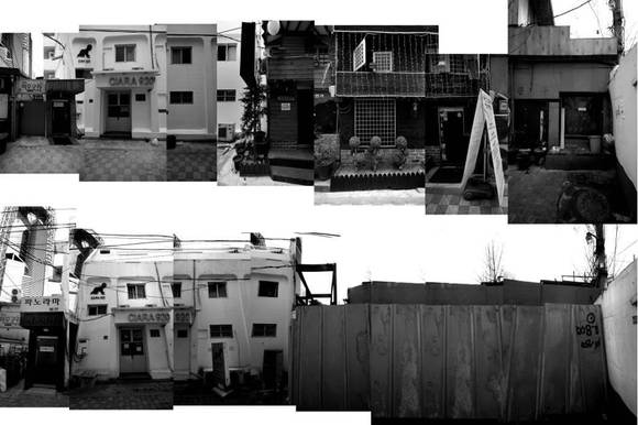 후지모토 타쿠미, '피맛골'. 디지털 프린트, 79 x 111.8cm. 2013.