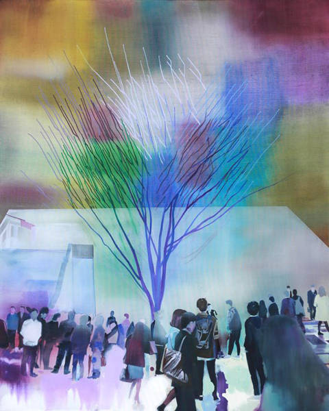 김한나, '흐르는 도시'. 캔버스에 오일, 162 x 130cm. 2016.