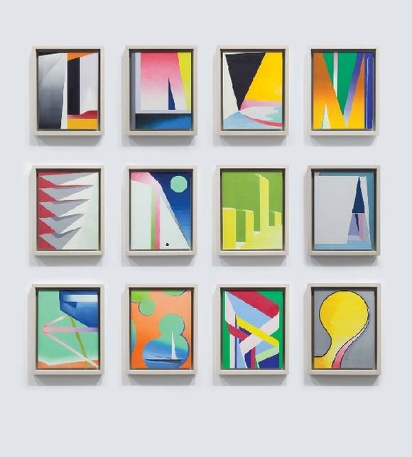 이희준, 'Interior nor Exterior - Oil Drawing no. 1~12)'. 종이 위에 유화, 각각 32.5 x 25 cm. 2016.