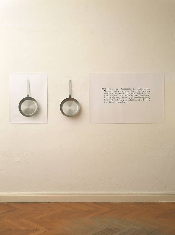 조셉 코수스, '하나이면서 세 개인 팬'. 1965. 3 부분의 팬: 사진, PE 프린트, 1:1 스케일