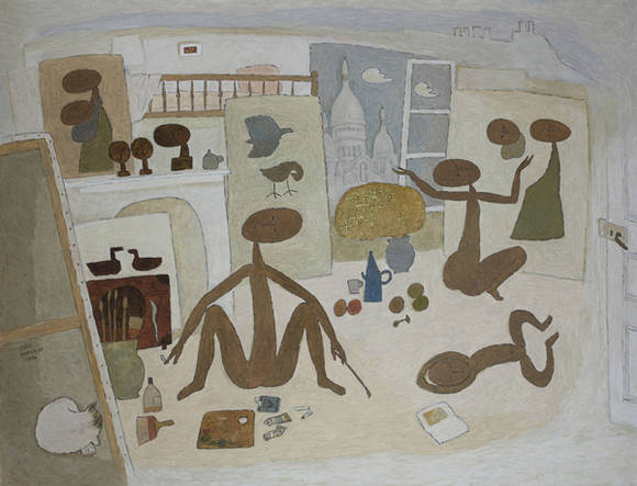 백영수, '가족(Family)'. 캔버스에 오일, 89 x 116cm. 1984.