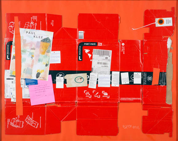 백영수, '말(Horse)'. 박스, 라벨, 종이 콜라주, 75 x 95cm. 2016.