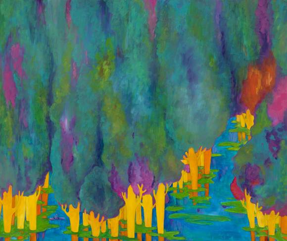 김미란, '물에 홀린 숲 - 내면의 빛5'. 캔버스에 오일, 72.7 x 60.6cm. 2016. (사진 = 윤아르떼)