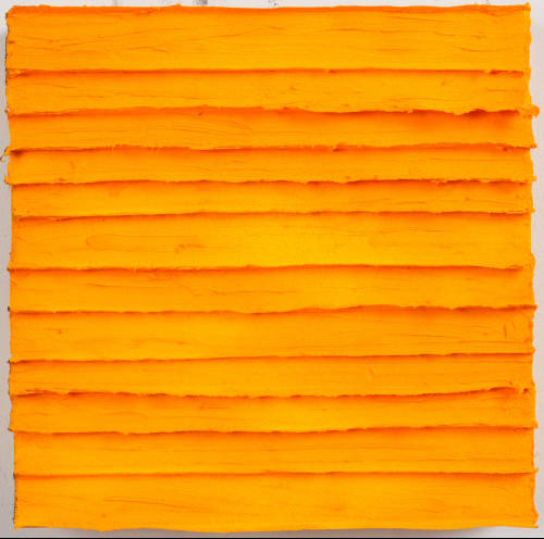 공은주, '톡 톡 톡 오렌지(talk talk talk orange). 30 x 30cm, 캔버스에 복합 매체. 2016. (사진 = 아트리에)