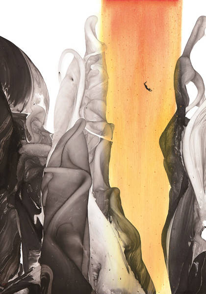 김가을, '산수의 동행'. 판화지에 혼합, 야광 재료, 68.5 x 97cm. 2016.