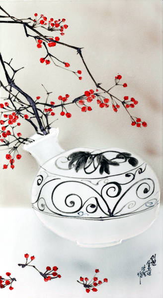 오만철, '반추(反芻) - 자라병'. 백자도판 1330℃ 환원소성, 44 x 81cm. 2015.