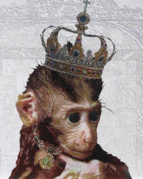 이나진, ‘고마워! 나를 키운 꽃과 바람아!’. 혼합 매체,130.3 x 162cm. 2016.