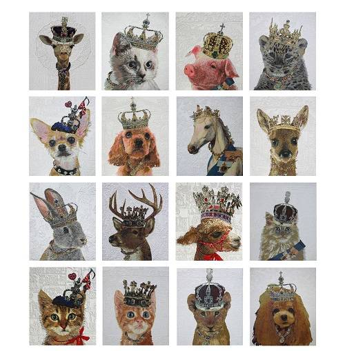 이나진, ‘고마워! 나를 키운 꽃과 바람아!’. 혼합 매체, 각 45.5 x 53cm. 2016.