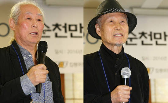 김구림(왼쪽)·이승택 작가가 ‘2016 순천만국제자연환경미술제’에 참여한다.(사진=연합뉴스)