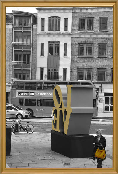 김홍식, '플라뇌르 러브(Flaneur Love)'. 스테인리스 스틸에 엠보스트 워크, 우레탄, 잉크, 실크스크린, 117 x 78cm. 2016.