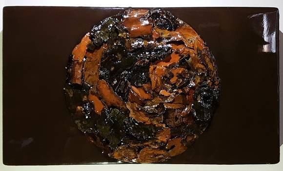 최세윤, '눈을 감고'. 혼합 매체, 38 x 22cm. 2016 .