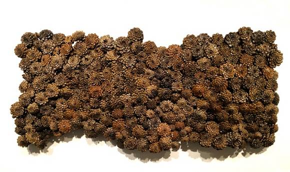 최세윤, '자화상 2'. 솔방울, 90 x 45cm. 2016.