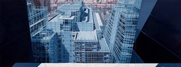 이상용, '과도기적 풍경(Transitional Landscape )2'. 캔버스에 오일.193,9 x 521.2cm. 2016.