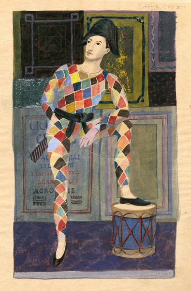 포르나세티, '알렌치노(Arlecchino)'. 템페라화, 30 x 39(h)cm. 1939.