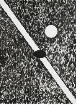 노승표, '파울이냐 페어냐?'. 켄트지에 먹, 48 x 65cm. 2016.