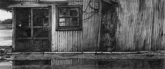 백정기, '핑크 8'. 종이 위에 연필, 40 x 17cm. 2016. (사진 = 창작문화공간여인숙)