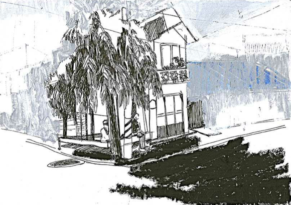 박정경, '이상한 낮, 모르는 밤_초복'. 21 x 29.7cm, 종이에 드로잉. 2016. (사진 = 창작문화공간여인숙)