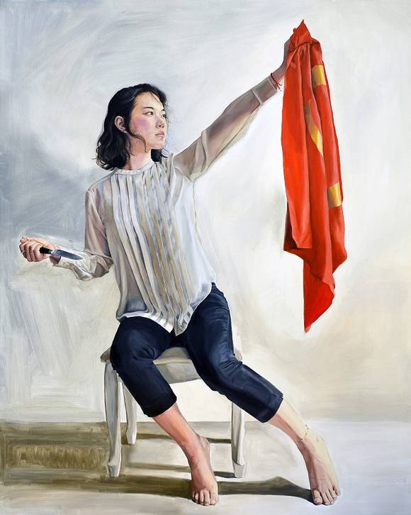 이희욱, '루크레티아(Martyrdom of Lucretia)'.162.2 x 130.3cm, 리넨에 유채. 2016.