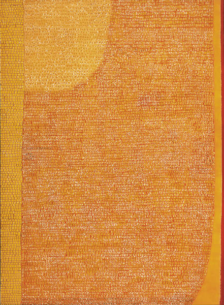 63억 3000만 원에 낙찰되며 최고가를 경신한 김환기의 노란색 전면 점화 '12-V-70#172'.(사진=서울옥션)