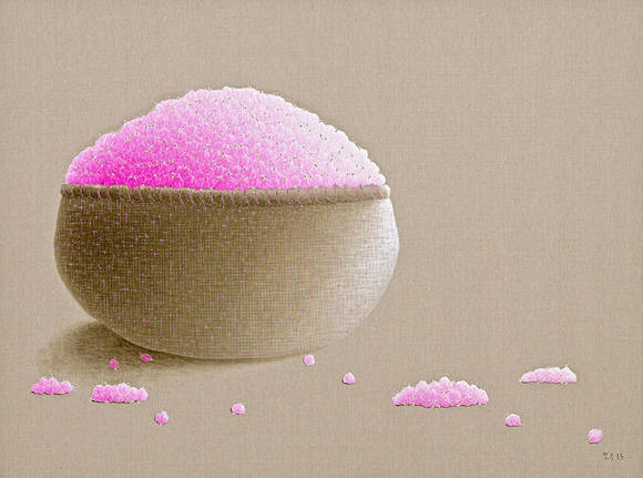 김정수, '진달래 - 축복'. 80.3 x 100cm, 아마포 위에 유화. 2016. (사진 = 소울아트스페이스)