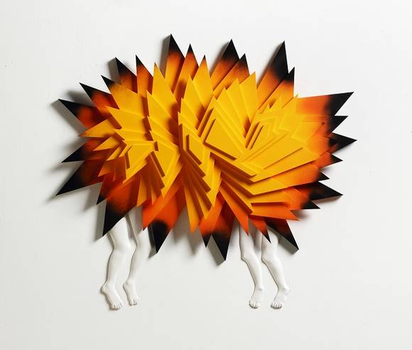 김명아, '갈등2'. 포맥스, 시바툴, 80 x 70 x 9cm. 2016.