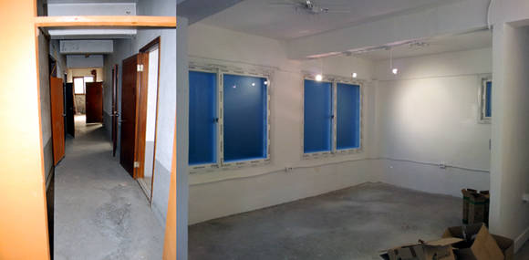 망원동의 레인보우큐브 공동 작업실 공사 전(왼쪽)과 공사 후 모습.(사진=레인보우큐브)