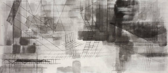 서정빈, 'Delicate Lies'. 순지에 먹, 분채, 192 x 84cm. 2016. (사진 = 갤러리 도스)