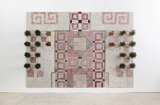 최윤지, '보도 - 만다라오픈 스페이스(BODO - Mandalaopen space) 미관 광장'. 혼합재료, 270 x 193cm. 2016.