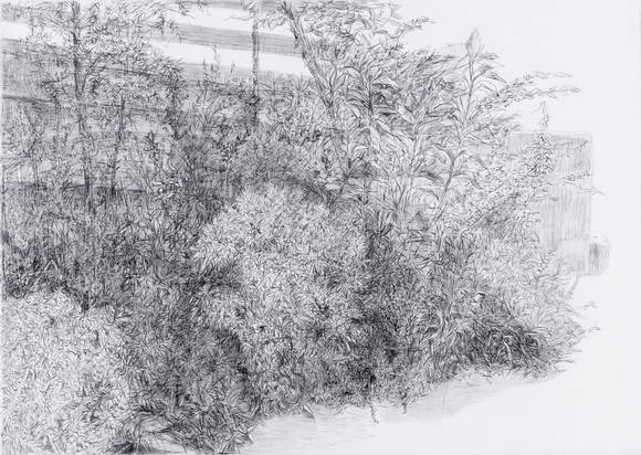 김제민, '무심한 풍경'. 75 x 105.5cm, 종이에 목탄. 2016. (사진 = 아트팩토리)