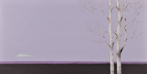 최석, '자작나무'. 캔버스에 아크릴릭, 40.9 x 53cm.