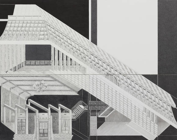 김혜숙, '장미동 23-1'. 장지에 혼합재료, 113.5 x 145cm. 2015-2016. (사진 = 김혜숙 작가)