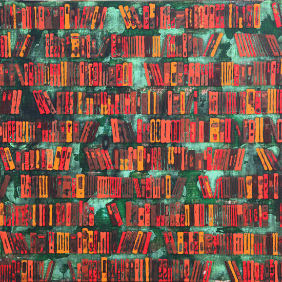 우상호, '크라잉(Crying)'. 패널에 아크릴릭, 50 x 50cm. 2014.