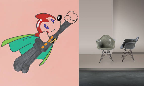 이동기의 ‘플라잉 아토마우스’(왼쪽)와 찰스 & 레이 임스 부부 디자이너의 ‘페어 오브 DFAR 체어’는 ‘2017 마이 퍼스트 컬렉션’에 출품된다.(사진=서울옥션)