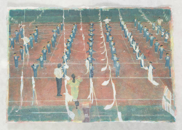 권세진, '국민체조'. 종이 위에 아크릴릭, 42 x 29.7cm. 2017. (사진=아트스페이스 휴)